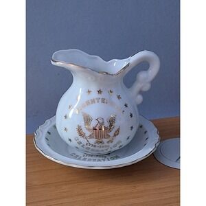 Vintage 1776-1976 Bicentennial Celebration Pitcher and Basin Set Made in Japan